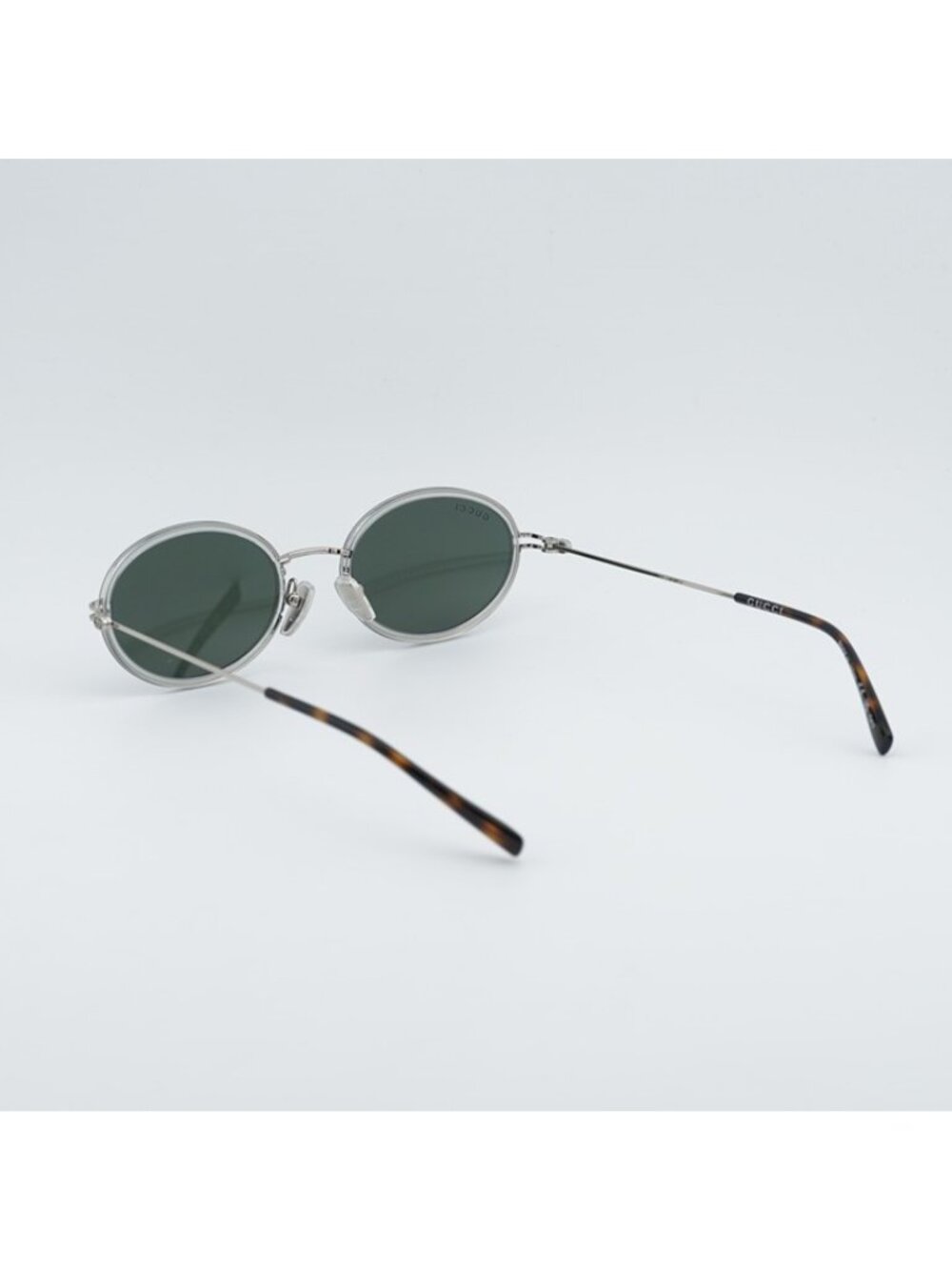 Gucci GG1980S 005 Sunglasses Transparent Cloudy Grey/Silver Oval Frame - Picture 4 of 12